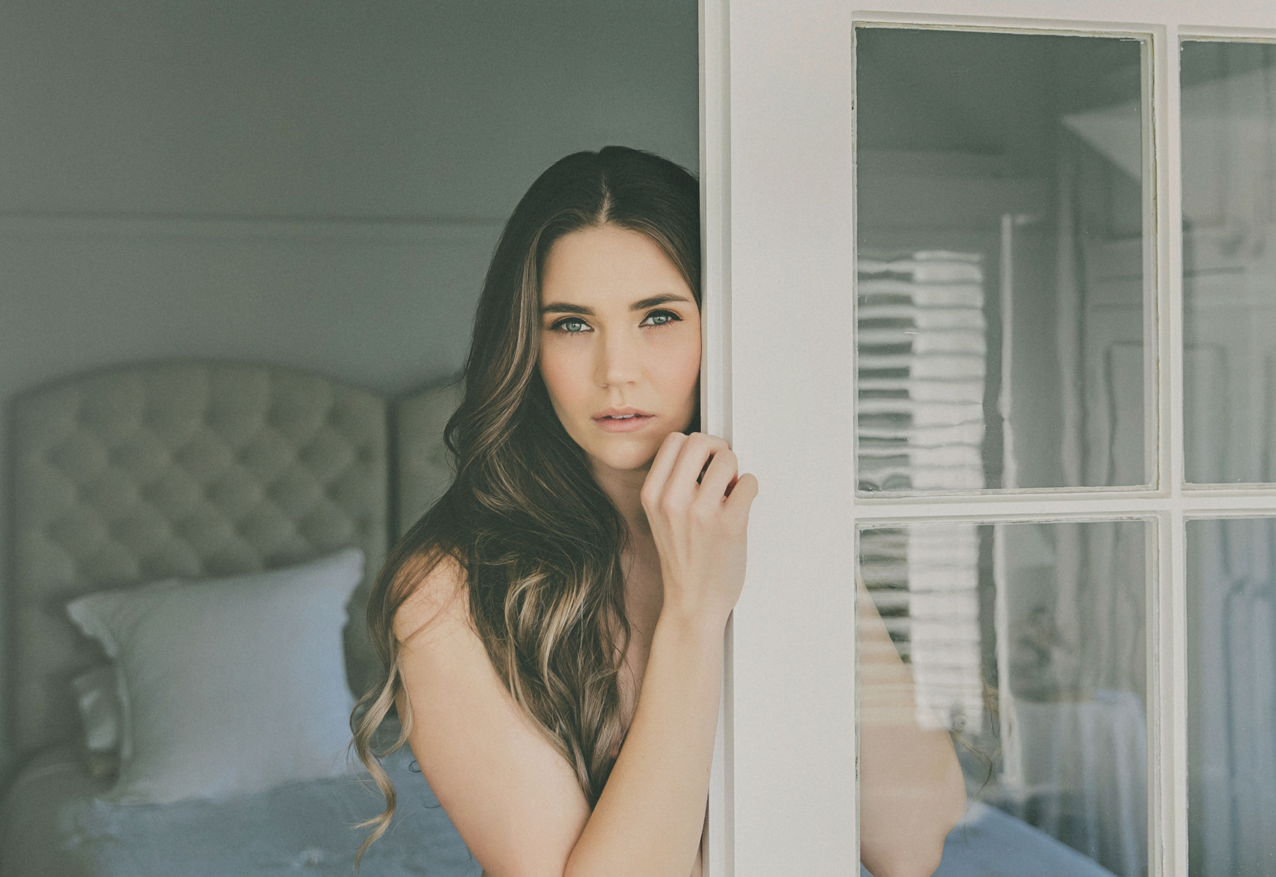 Glamour photo of Gabriella taken in Christchurch by our boudoir photographer